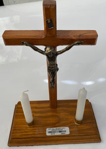 Standing Crucifix with candles